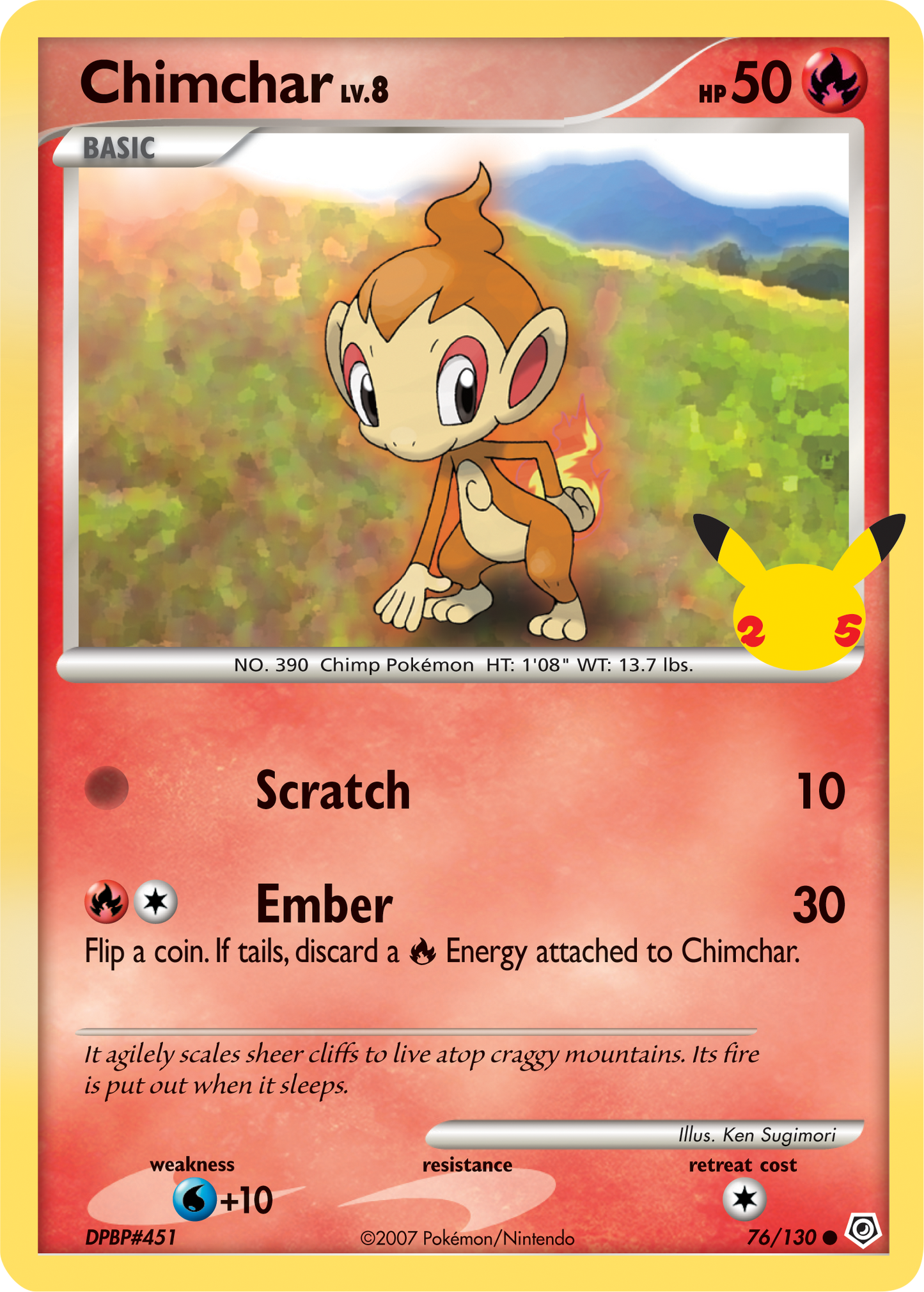 Chimchar (76/130) (Jumbo Card) [First Partner Pack]