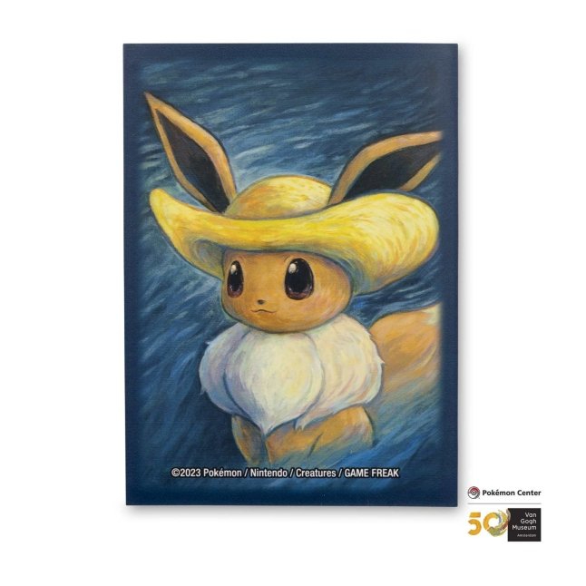 Card Sleeves - Eevee Inspired by Self-Portrait with Straw Hat Card (Pokemon Center × Van Gogh Museum)