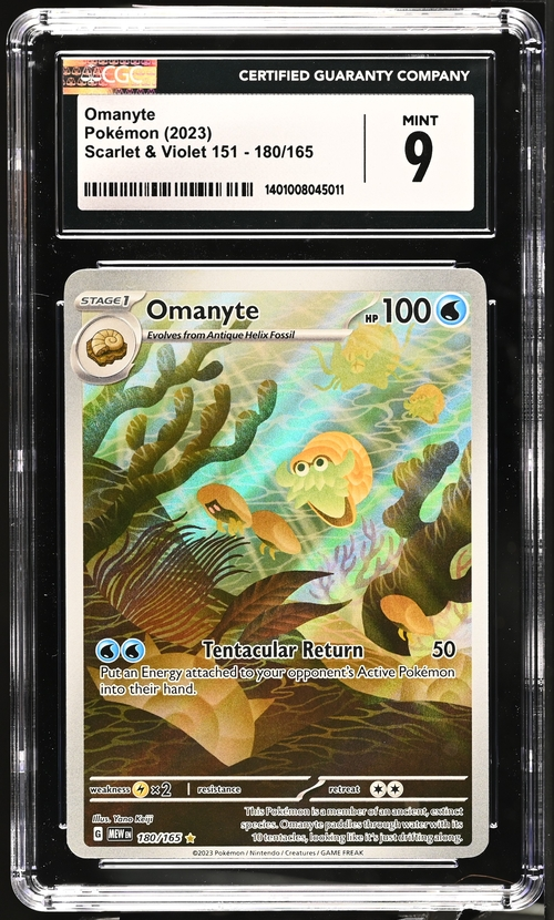 Omanyte Pokémon (2023) Scarlet & Violet 151 - 180/165 - CGC 9