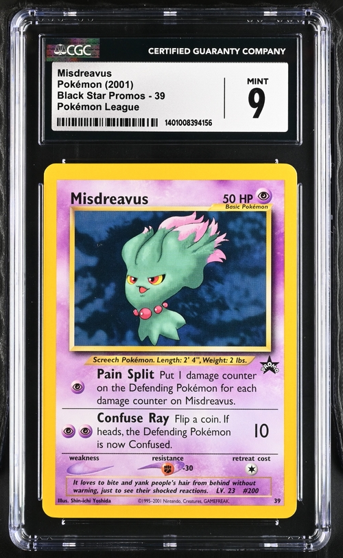 Misdreavus Pokémon (2001) Black Star Promos - 39 Pokémon League - CGC 9