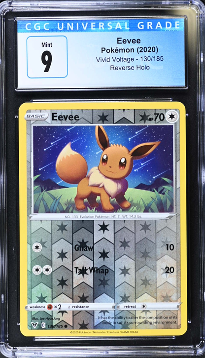 Eevee Pokémon (2020) Vivid Voltage - 130/185 Reverse Holo - CGC 9