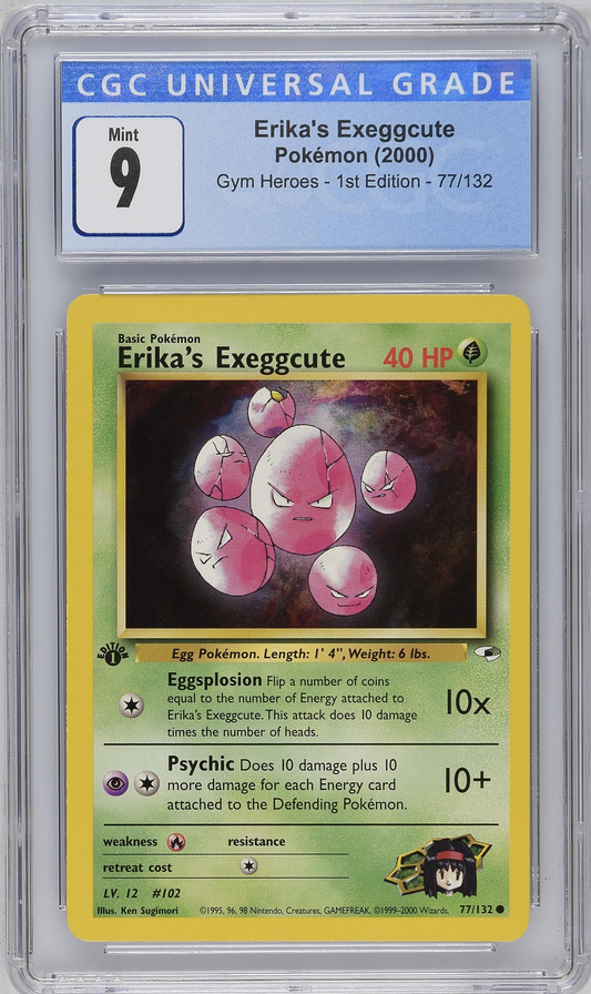 Erika's Exeggcute [1st Edition] #77 Pokemon Gym Heroes (2000) - CGC 9