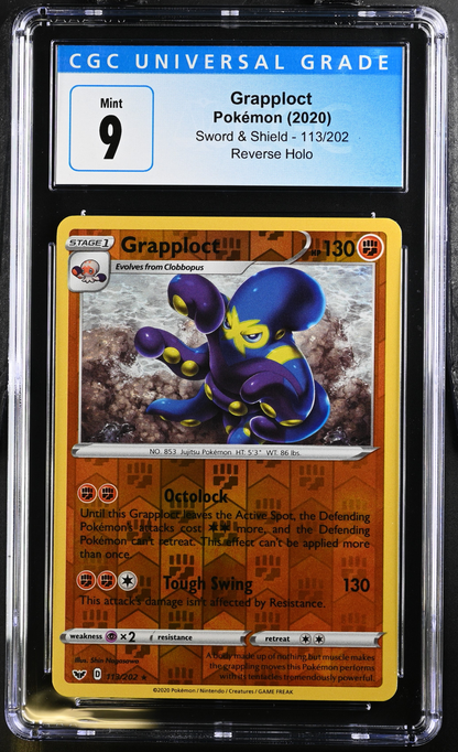 Grapploct 113 Sword & Shield Pokémon (2020) - Reverse Holo - CGC 9