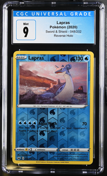 Lapras #48 Pokemon Sword & Shield (2020) - Reverse Holo - CGC 9