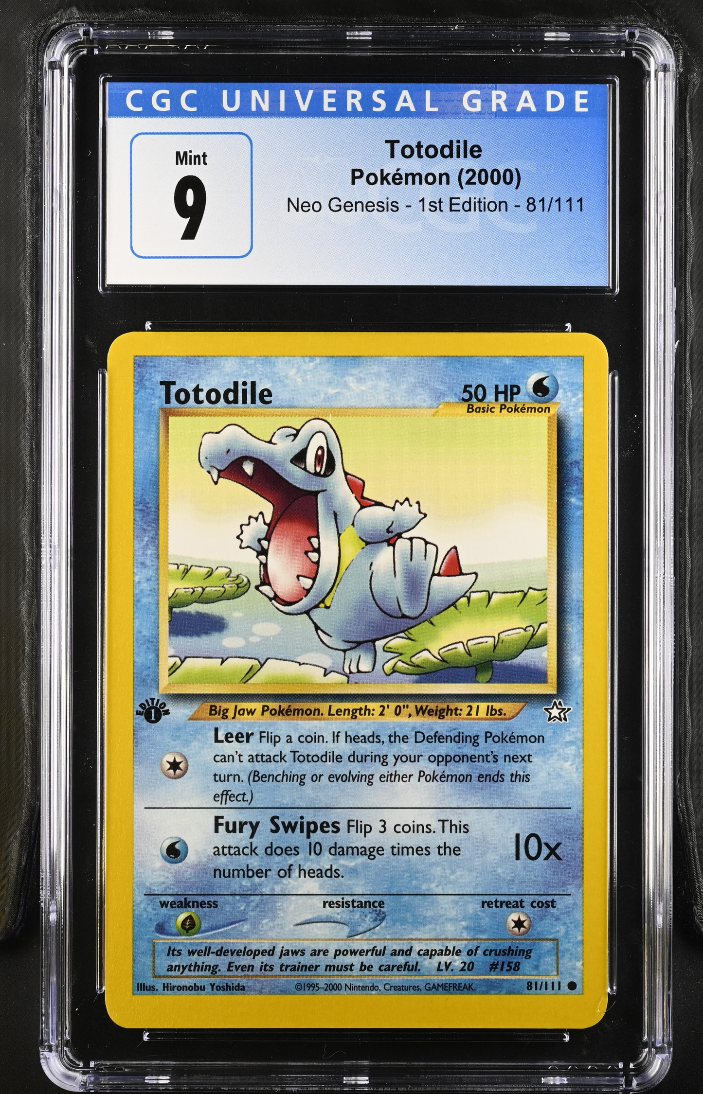 Totodile [1st Edition] #81 Pokemon Neo Genesis (2000) - CGC 9