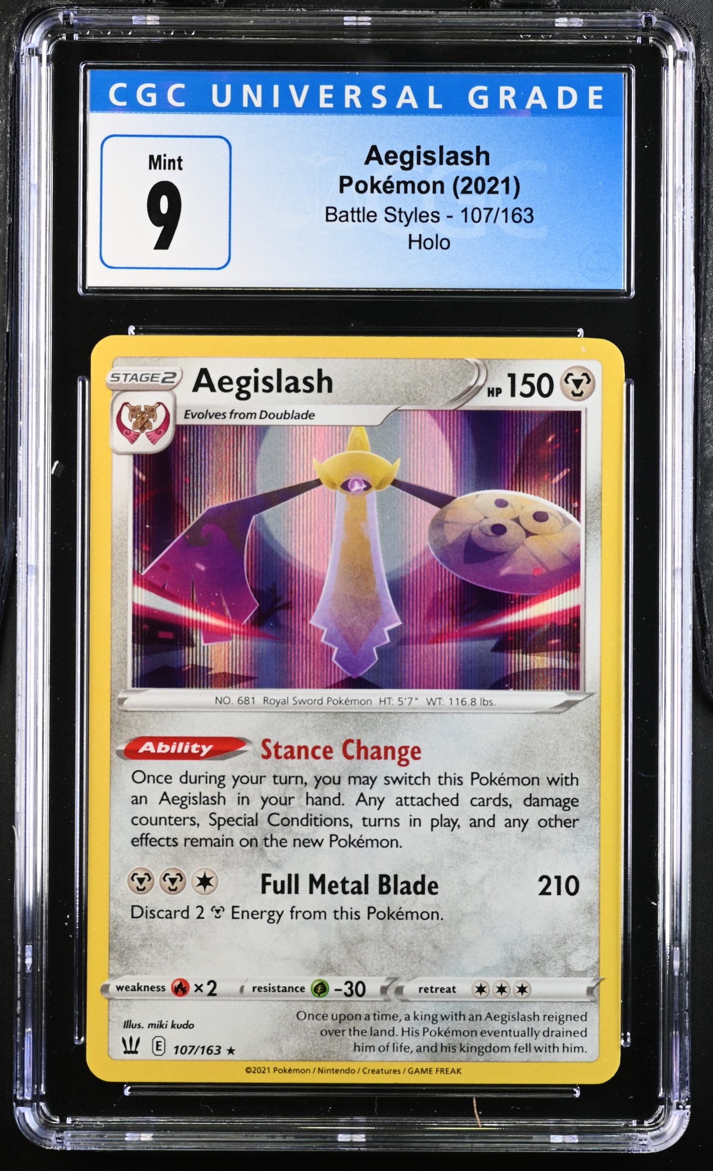 Aegislash [Holo] #107 Pokemon Battle Styles - CGC 9