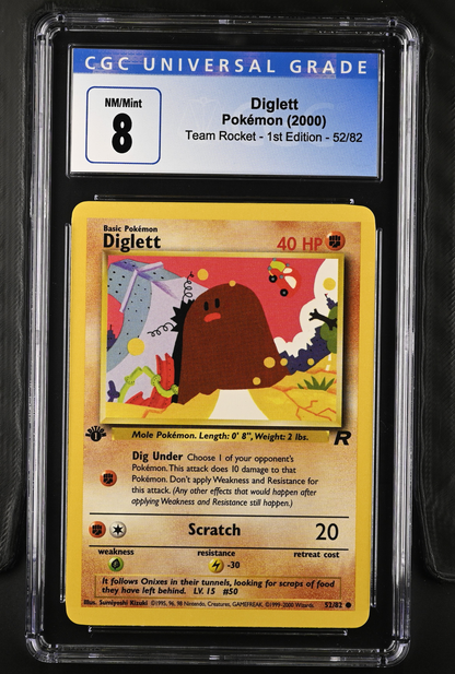 Diglett [1st Edition] #52 Pokemon Team Rocket - CGC 8